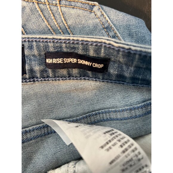 Hollister High Rise Super Skinny Crop Jeans Distressed Light Blue Wash Sz 5S - Picture 7 of 7